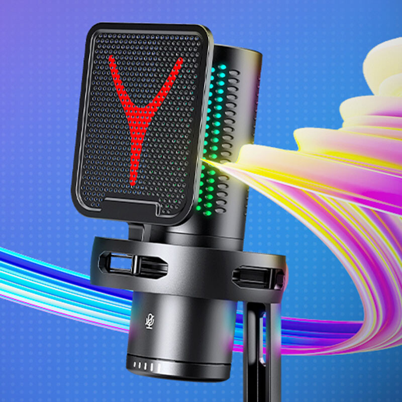 Gaming Microphone USB Computer Microphone for PC Mac PS4/5 Condenser Podcast RGB