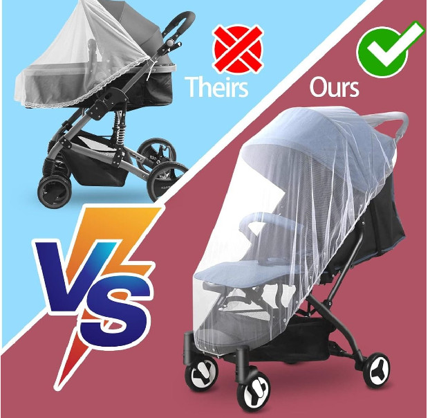Universal Stroller Mosquito Net, Breathable Bug Protection for Babies, 150cm
