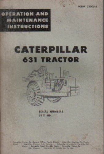 Caterpillar 631 Tractor Operators Manual