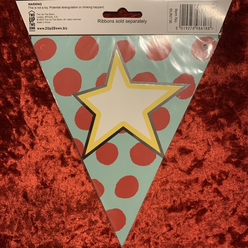 Make Any Message Or Name Personalised Bunting Multicoloured Star Symbol