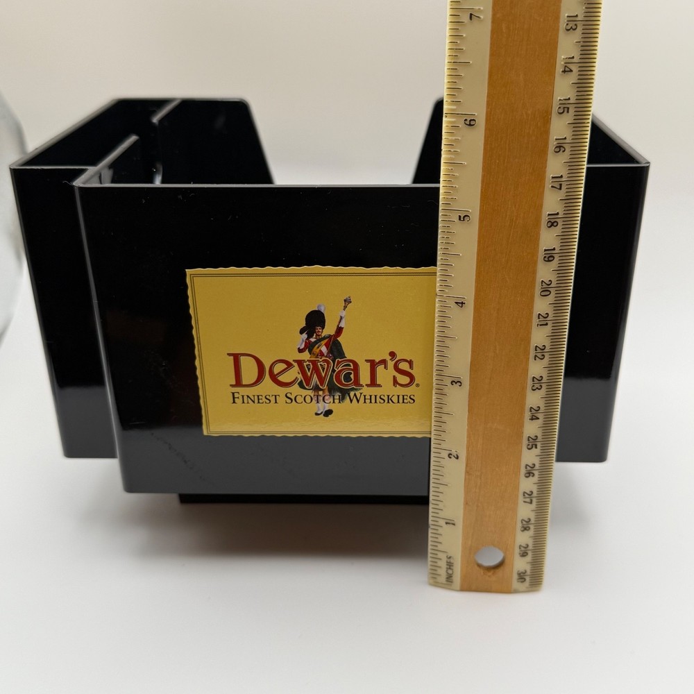 Dewar's Scotch Black Plastic Bar Caddy Napkin & Straw Holder