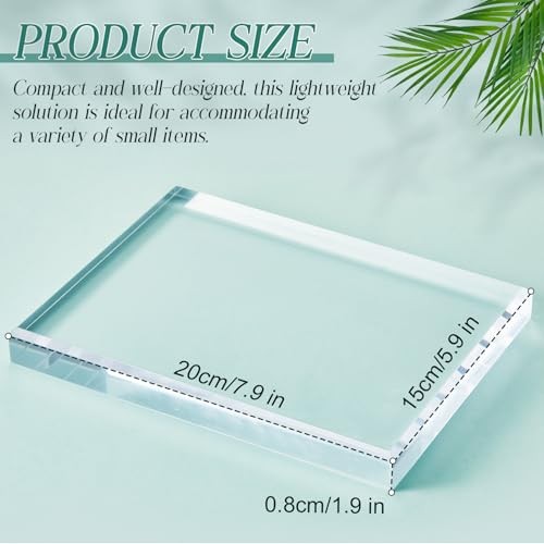 Clear Acrylic Block Rectangular Paperweight Beveled Display Base Solid