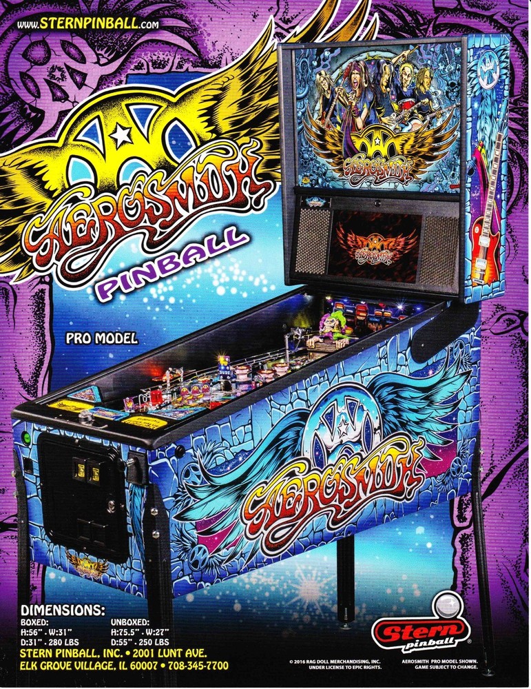 2017 STERN AEROSMITH PINBALL FLYER