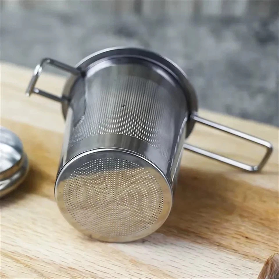 Stainless Steel Tea Filter with Folding Handle Loose Leaf Strainer with Lid*