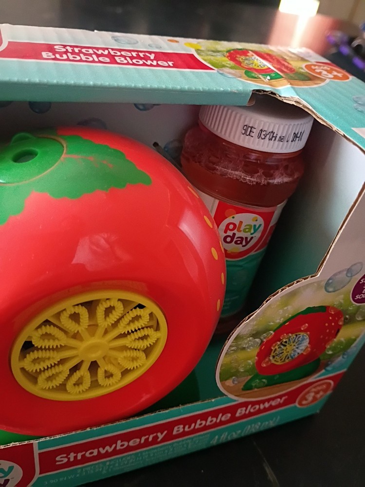 Strawberry Bubble Blower Includes Strawberry Scented Bubble Solution
