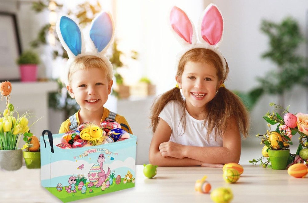 Sanjiaofen Rectangular Easter Dinosaur Basket,Dinosaur Basket.Cute Baskets fo...