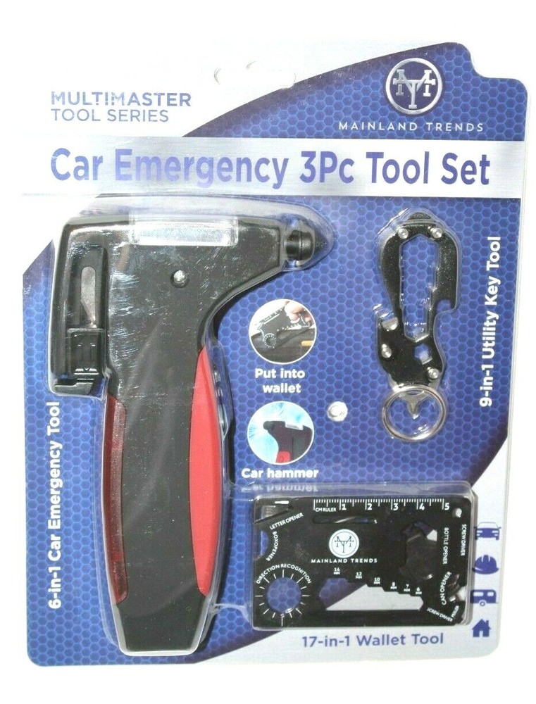 Mainland Trends Multimaster Tool Series Car Emergency 3-Pc Tool Set #1362