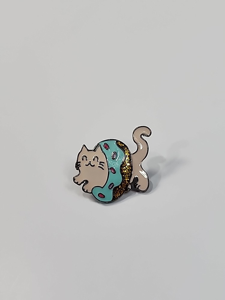 Cat Stuck in a Doughnut Lapel Pin Donut
