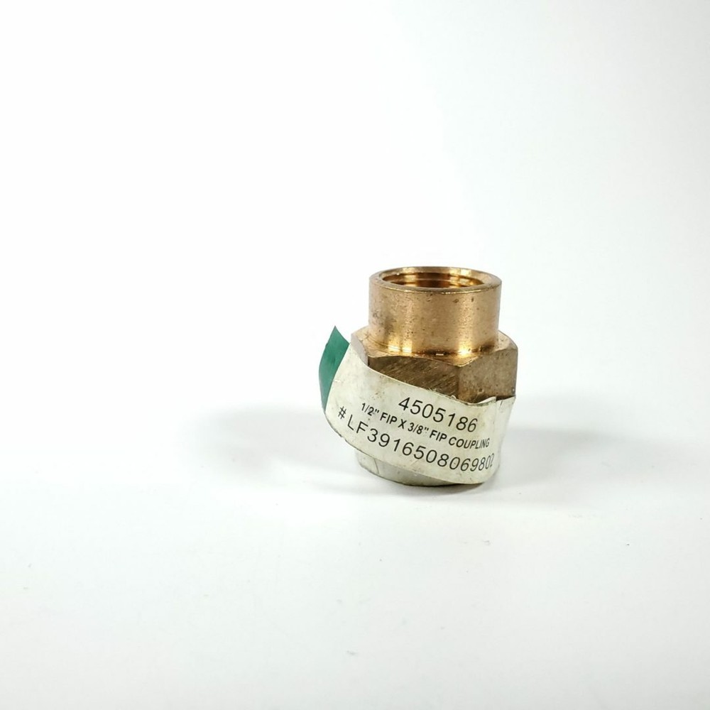 JMF 5405186 -- 1/2" x 3/8" FIP Brass Threaded Pipe Reducing Coupling