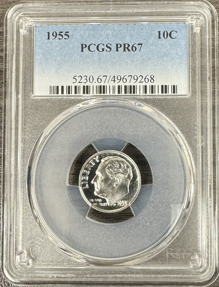 1955 Silver Proof Roosevelt Dime PCGS PR67