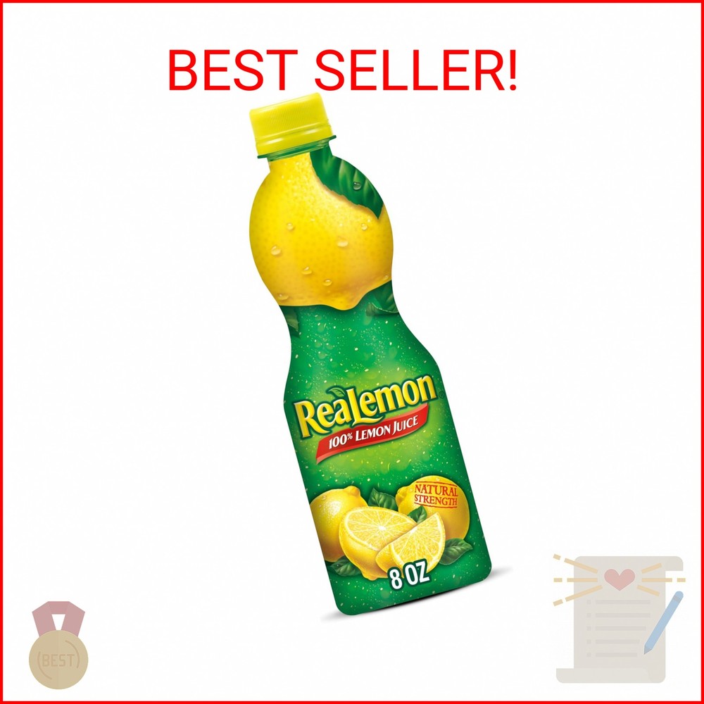 ReaLemon 100% Lemon Juice, 8 Fluid Ounce Bottle.