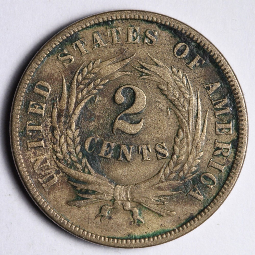 1868 Two Cent Piece XF E202 WXCM