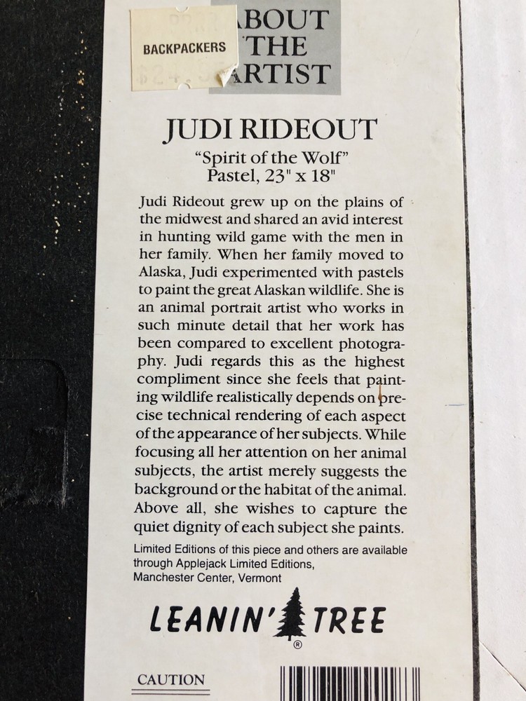 JUDI RIDEOUT ALASKAN WOLF DECORATIVE TILE