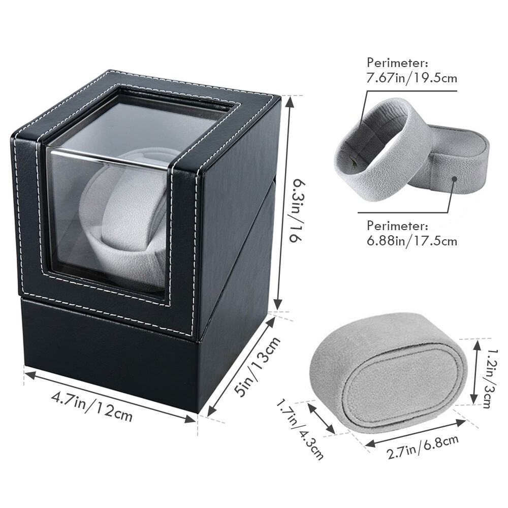 Automatic Rotation Single Watch Winder Box Leather Storage Display Case Box Gift