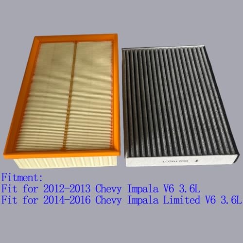 Engine & Cabin Air Filter Fit for 2012-2013 Chevy Impala, 2014-2016 Impala