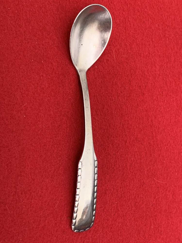 Sterling Silver Georg Jensen Denmark Rope Pattern Egg Preserve Condiment Spoon