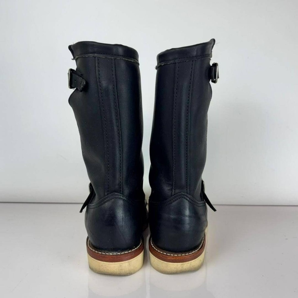 Chippewa Boots 97878 Leather Black Moc Toe Engineer Boots Size 7E
