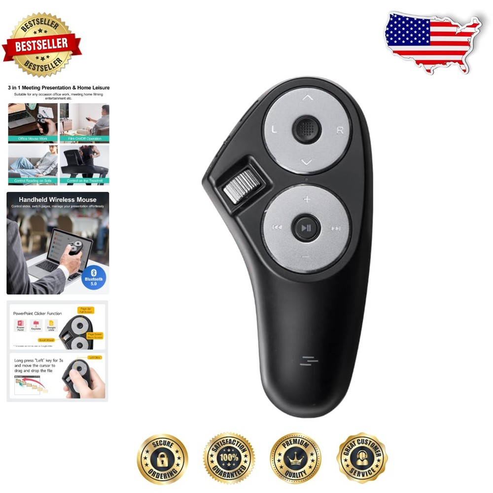 Rechargeable Bluetooth Mouse, 32ft Presentation Clicker, Lightweight & Portable