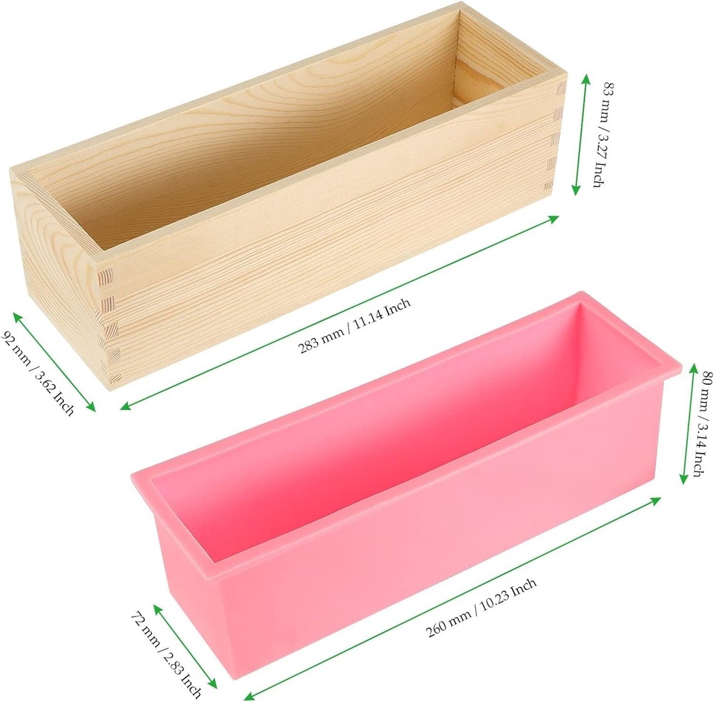 3PCS 47oz Silicone Soap Kit, Pink Rectangular Silicone Loaf Soap Making with ...