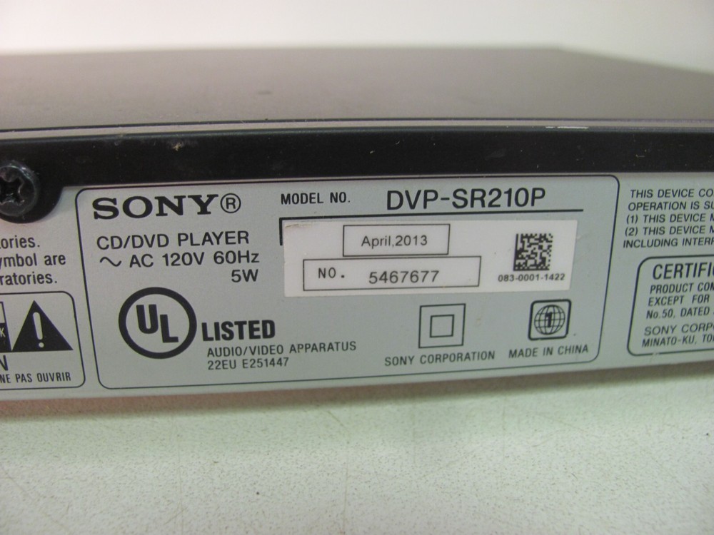 Sony DVP-SR210P DVD Player