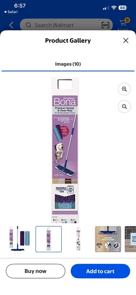 Bona Premium Microfiber Mop For Multi-Surface Floors With Telescoping Handle