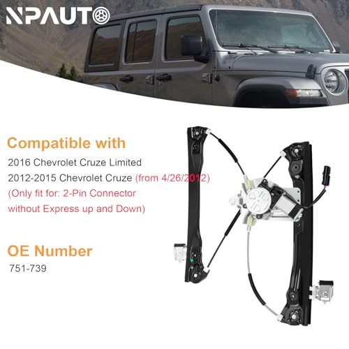 Power Window Regulator with (2-Pin Motor) Replacement Front Left Driver Side