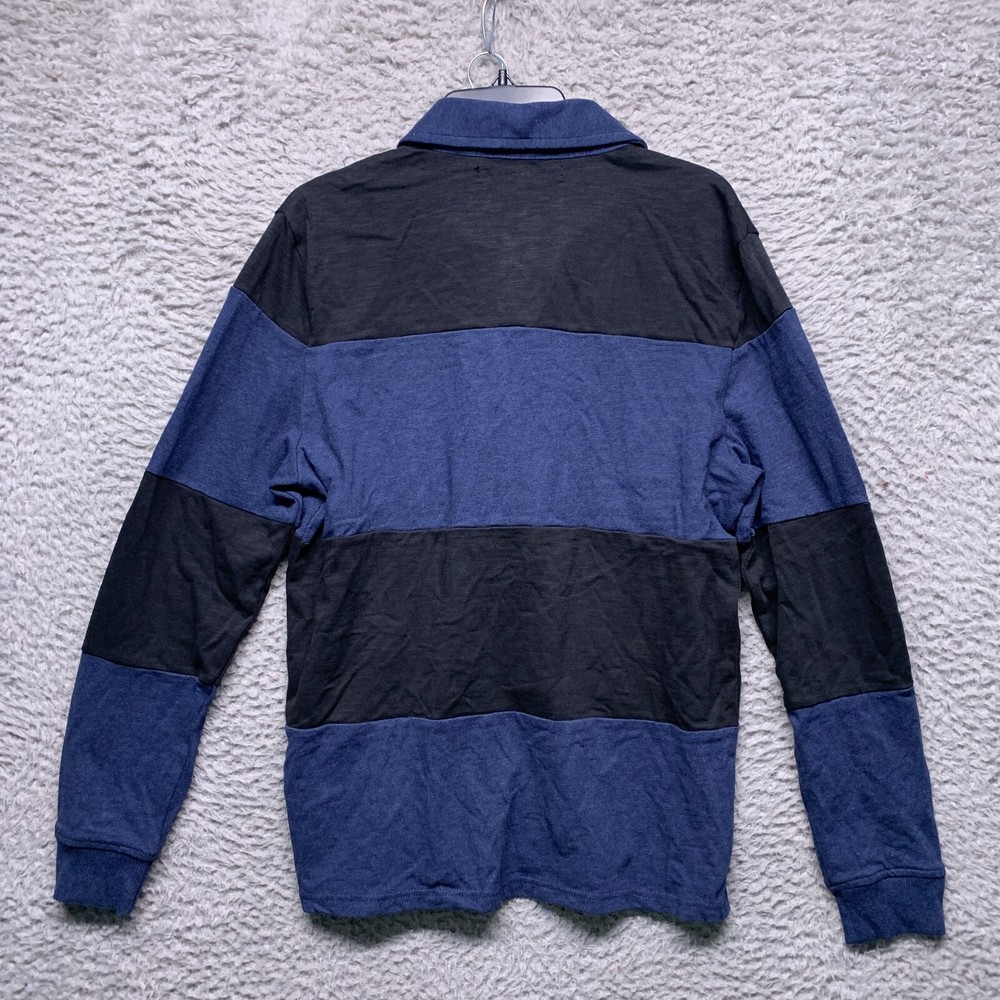 Calvin Klein Jeans Mens Blue M Medium Color Block Polo Pullover Striped