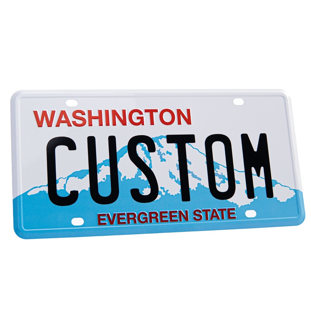 Personalized Washington State License Plate - Embossed Metal & Custom Lettering