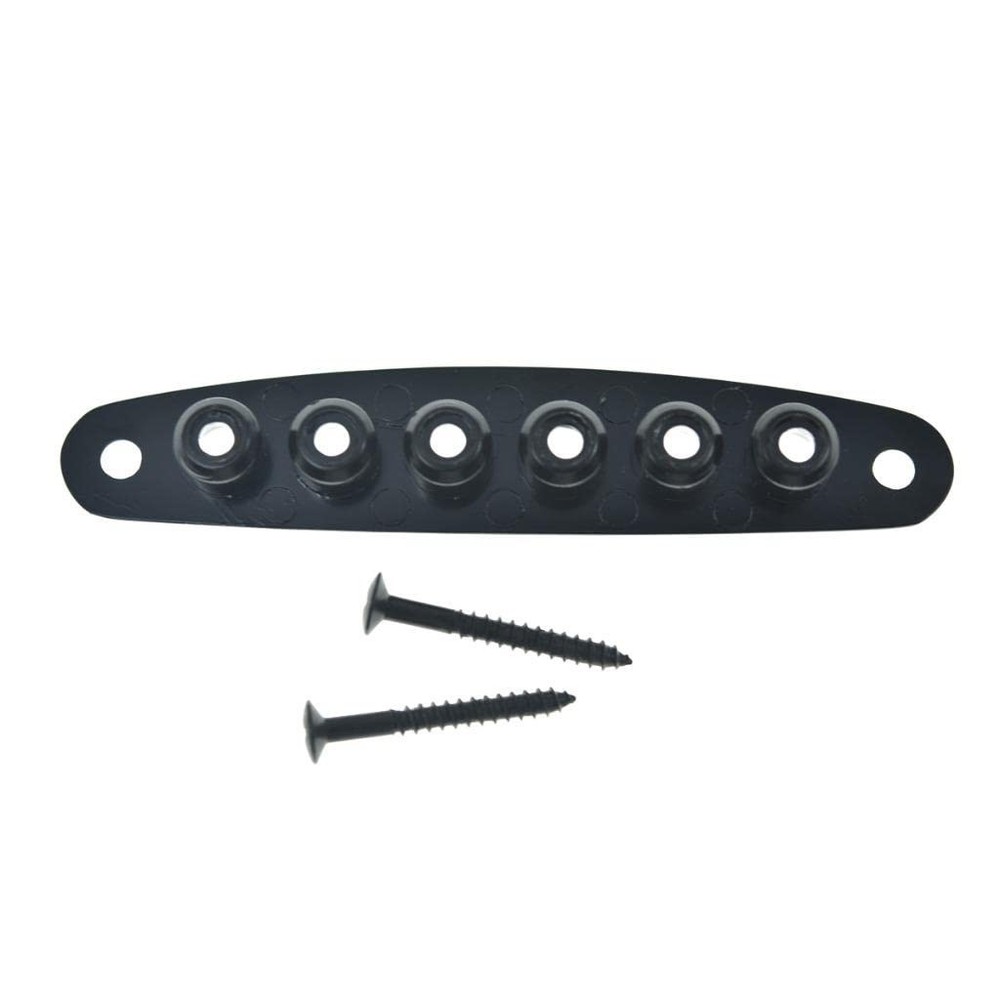 KAISH Guitar Bridge String Thru Body Ferrule Plate Black