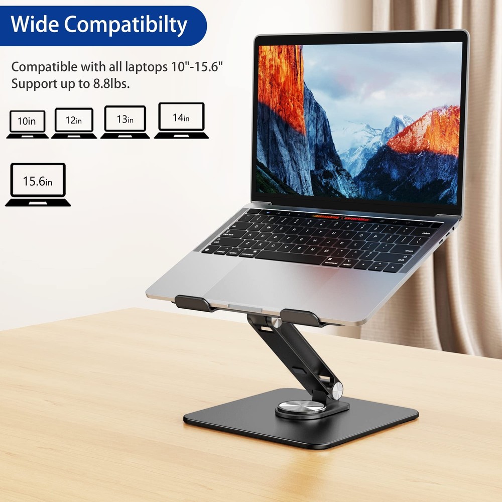 BESIGN LSX7 Laptop Stand with 360 Rotating Base, Ergonomic Adjustable Black