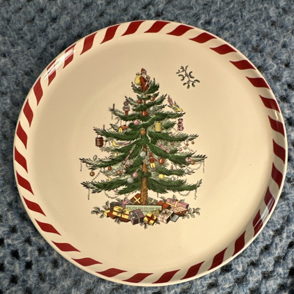 Spode Christmas Tree Ceramic Cake Stand & Server Set, Dishwasher Safe