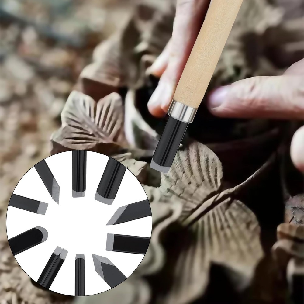 10 Piece Wood Carving Hand Chisel Tool Set Professional Woodworking Gouges Steel