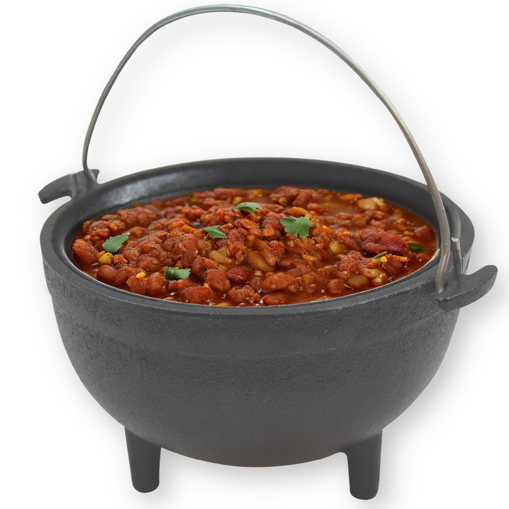 Products CW30151 Cast Iron Mini Round Kettle Server, 5" diameter (6" with han...