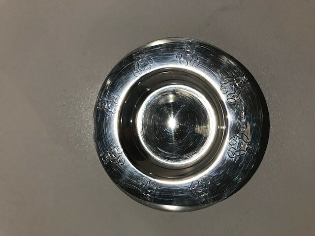 Hallmarked silver teddy dish