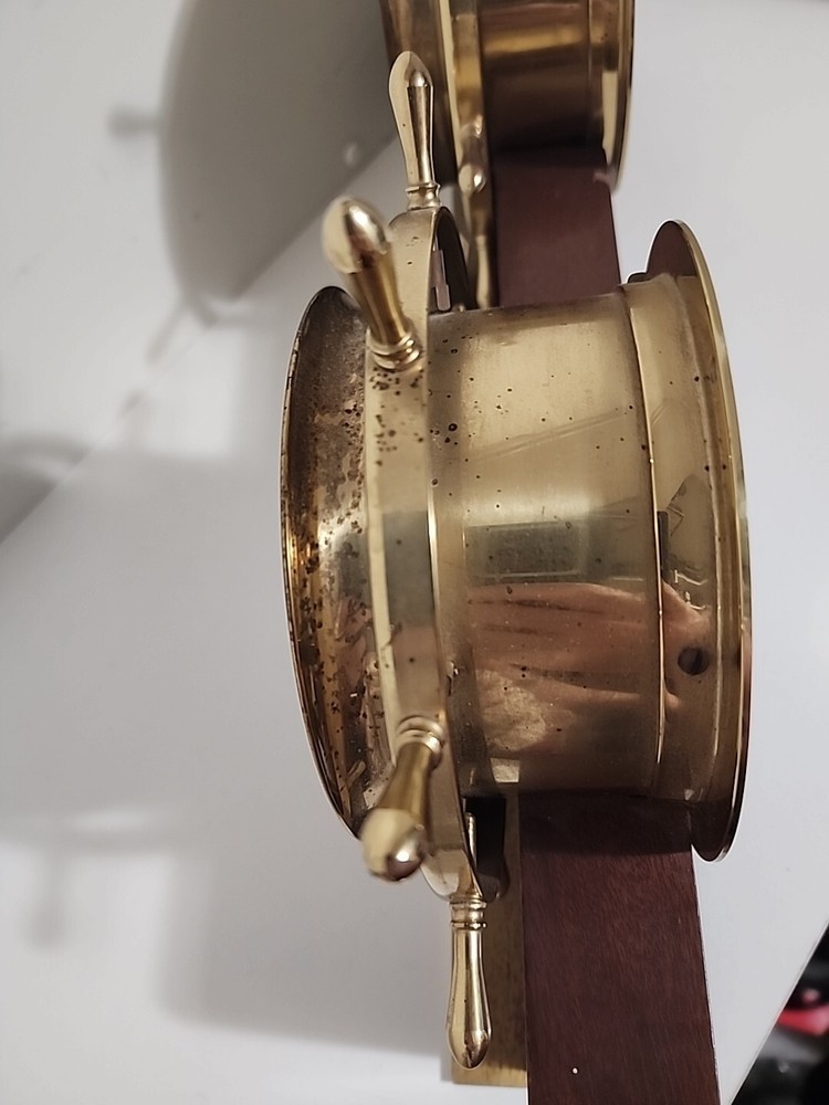 Seth Thomas Ships Bell Brass Helmsman Clock & Barometer E537-011