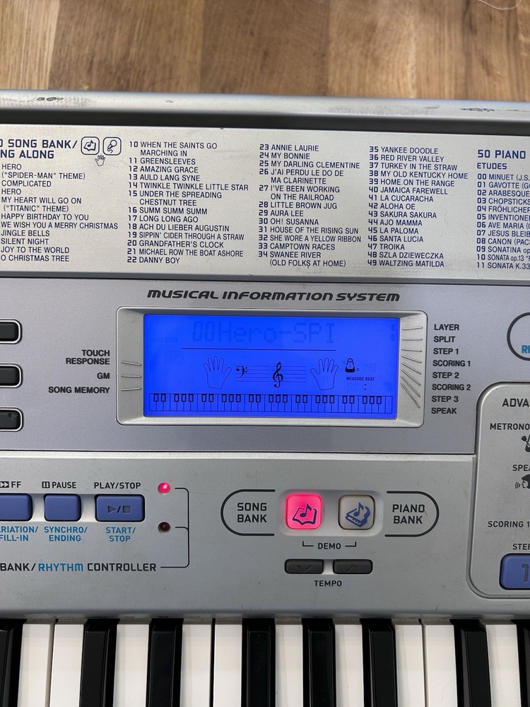 Casio CTK-593 Silver Electronic Keyboard TESTED WORKS GREAT