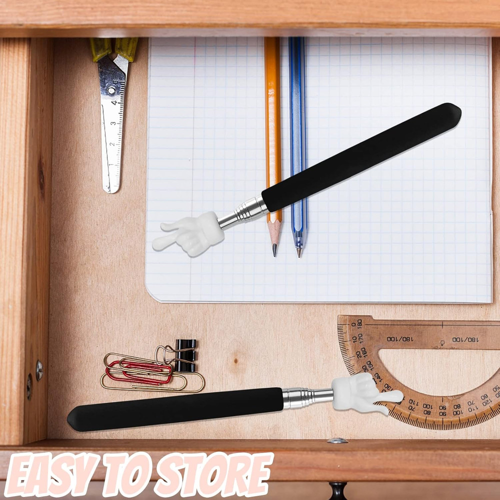 2Pcs Telescopic Teachers Pointer, Extendable Hand Pointer Finger Pointer Stick,
