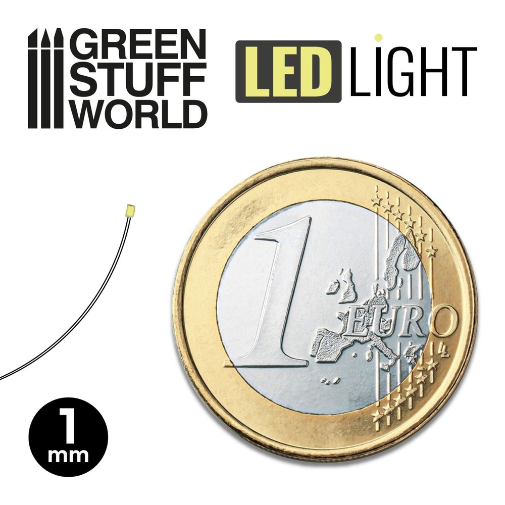 GREEN micro LED Lights - 1mm - Scenery Miniature lighting train infinity tiny