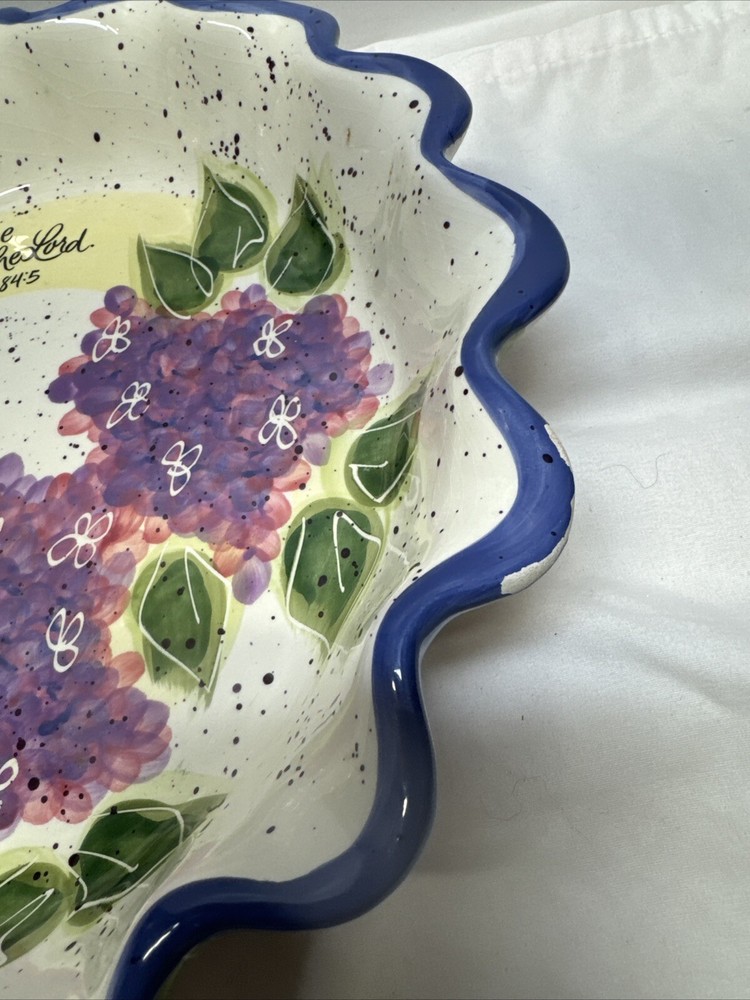 Julie Ueland Enesco Pie Plate Scripture PSALMS 107:37