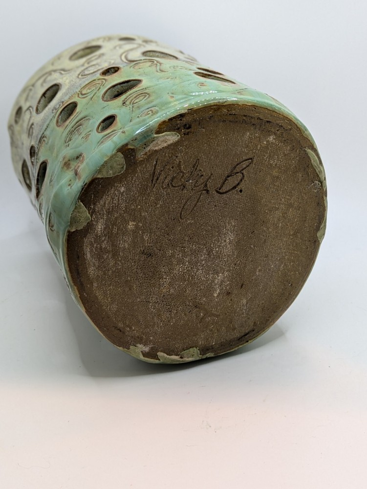Luminary Tea Light Studio Pottery Signed Lantern