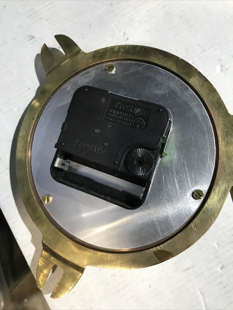 Vintage Solid Brass Quartz Ship's Time Wall Clock