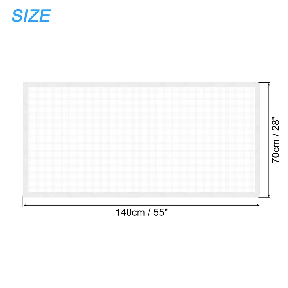 Window Screen Mesh 28" x 55" Fiberglass Net Mesh White Frame Hook and Loop
