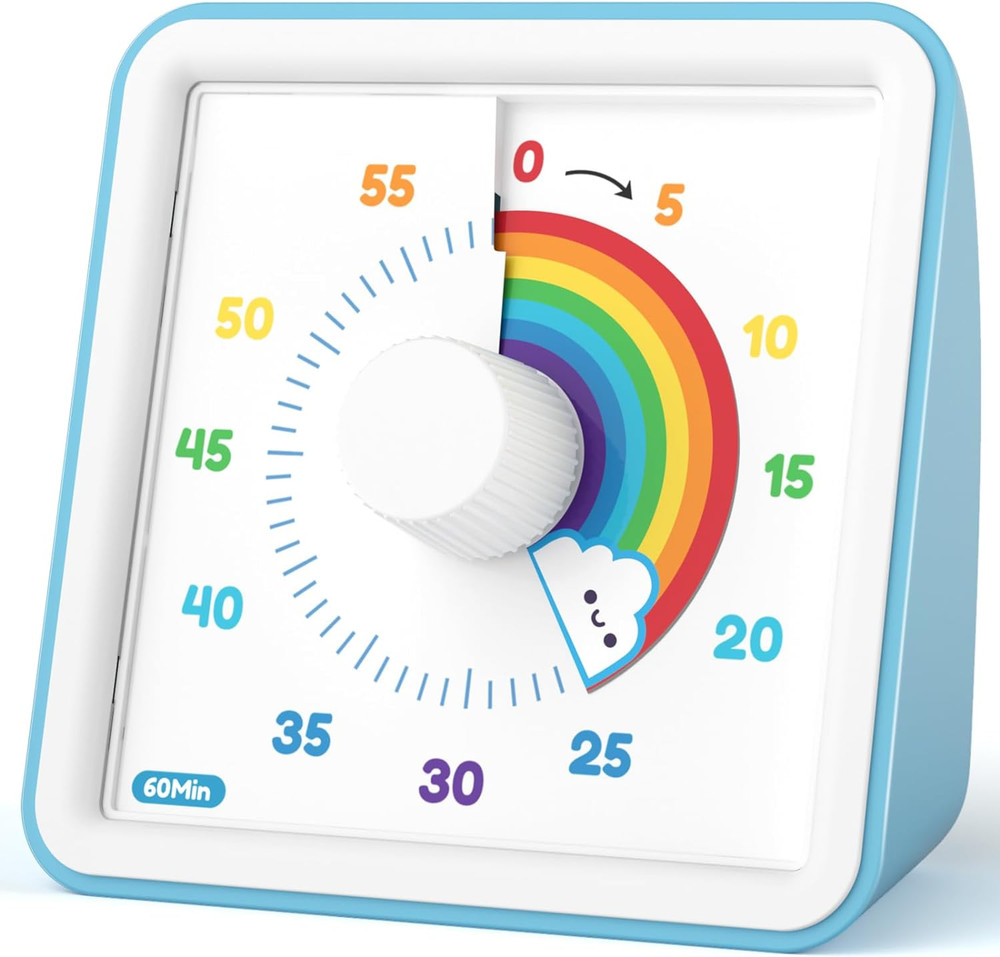LIORQUE 60 Minute Visual Timer for Kids, Visual Countdown Timer for Classroom Of