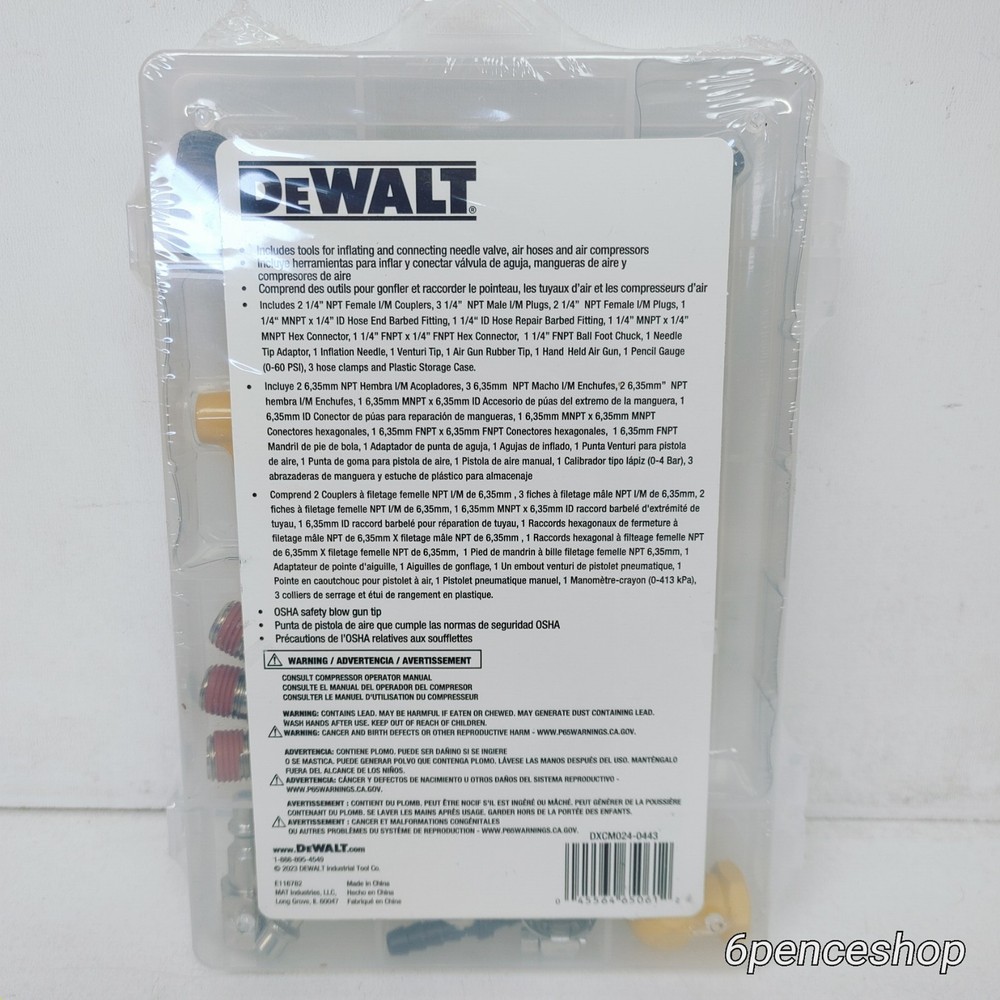 DEWALT DXCM024-0443 Assorted Air Accessory Kit 21-Piece