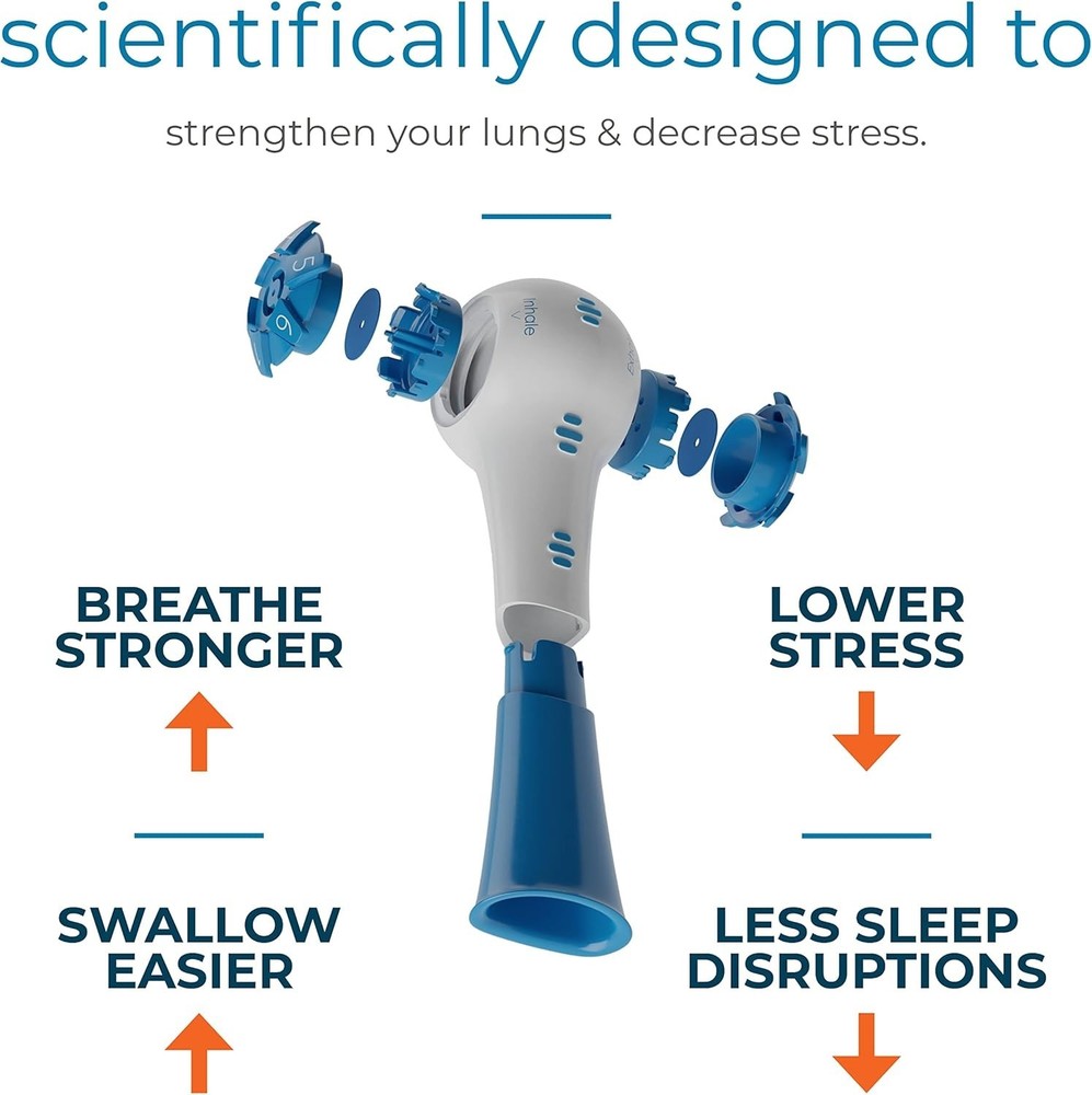 Compact Portable Lung Trainer with Multiple Resistance Levels & App Support