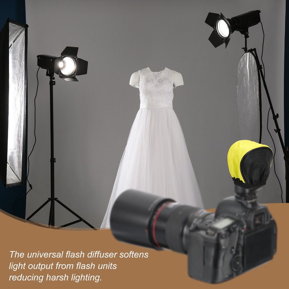 2pcs 3.5" x 3.7" Soft Mini Flash Bounce Diffuser Cap, for Flashlight, Yellow