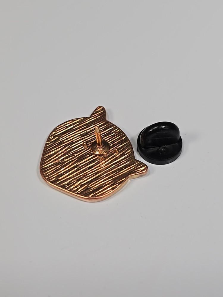 Orange Fox Head Eyes Closed Lapel Pin
