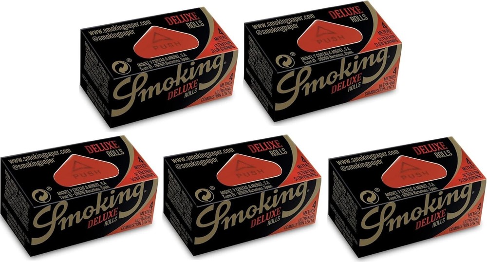 Smoking Deluxe Rolling Paper - Cigarette Rolls, 5 Rolls!