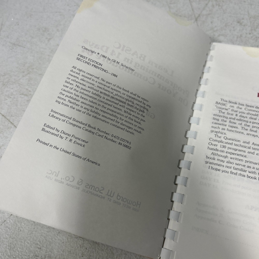 Learn BASIC Programming in 14 Days on your Commodore 64 1984 Spiral Bound