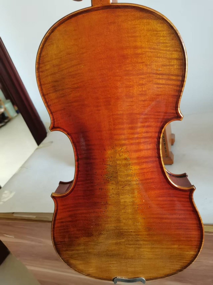 Master 4/4 violin Solid Flamed maple back spruce top hand carved K4045